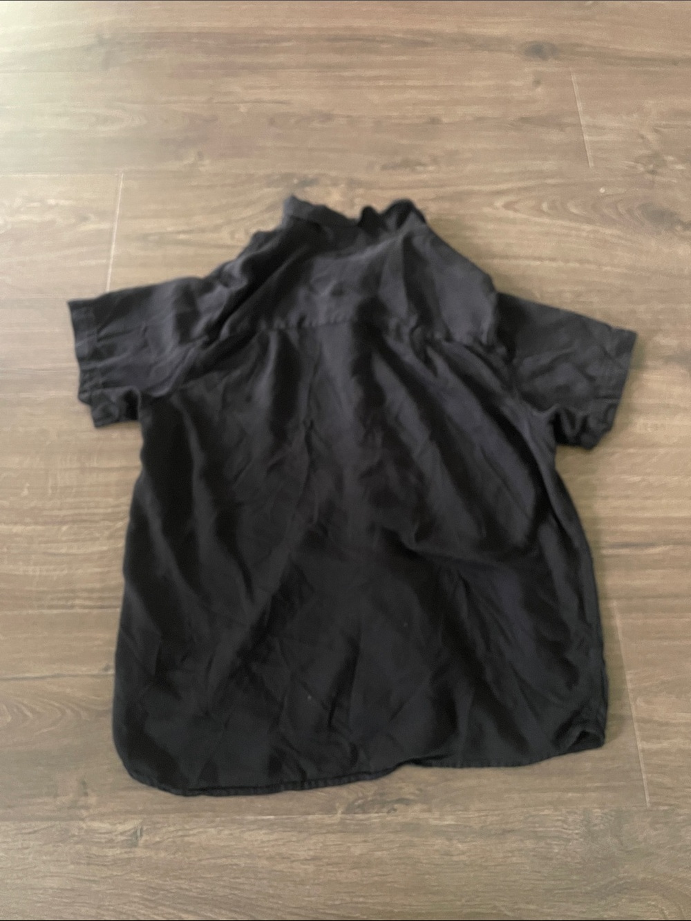 Men's Aetos Short Sleeve Black Button-Up Shirt, Size Medium - Picture 6 of 6